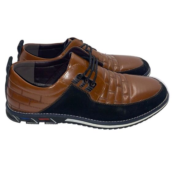 GATSBY Men’s Sz 15 AA Black Suede Brown Leather Oxford Orthopedic Loafer Shoes - Picture 3 of 8